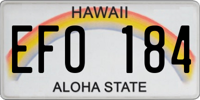 HI license plate EFO184