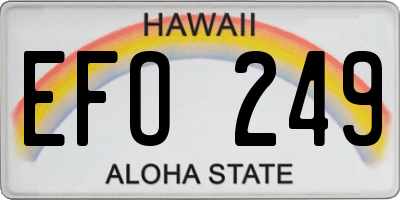 HI license plate EFO249