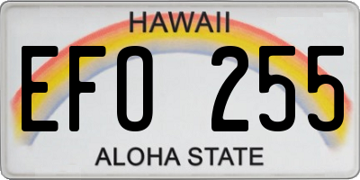 HI license plate EFO255