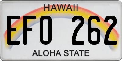 HI license plate EFO262