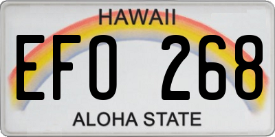 HI license plate EFO268