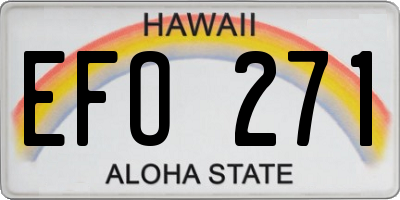 HI license plate EFO271