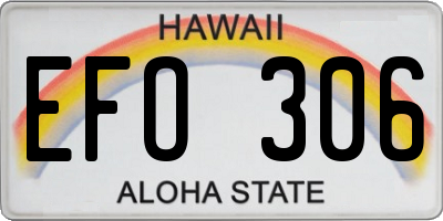 HI license plate EFO306