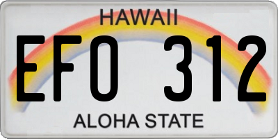HI license plate EFO312