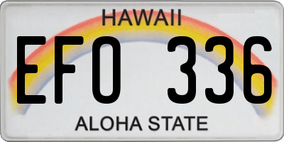 HI license plate EFO336