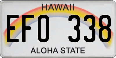 HI license plate EFO338