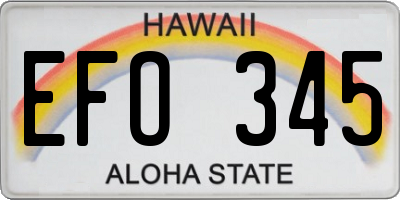 HI license plate EFO345