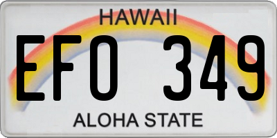 HI license plate EFO349