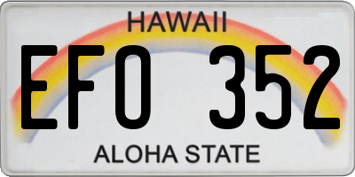 HI license plate EFO352