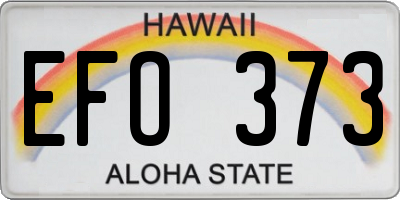 HI license plate EFO373