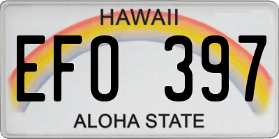 HI license plate EFO397