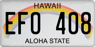 HI license plate EFO408