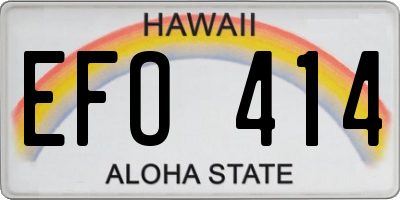 HI license plate EFO414