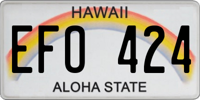 HI license plate EFO424