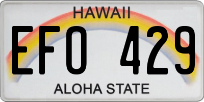 HI license plate EFO429