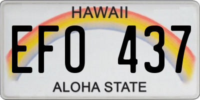 HI license plate EFO437