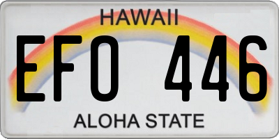 HI license plate EFO446