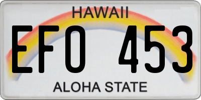 HI license plate EFO453