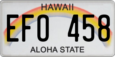 HI license plate EFO458