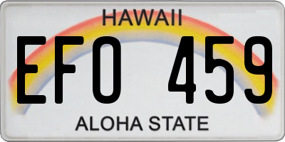 HI license plate EFO459