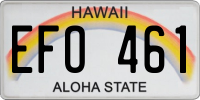 HI license plate EFO461
