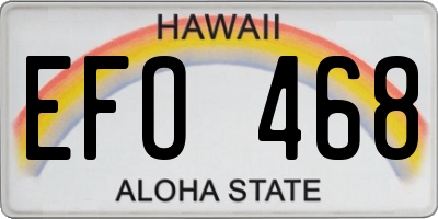 HI license plate EFO468