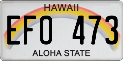 HI license plate EFO473