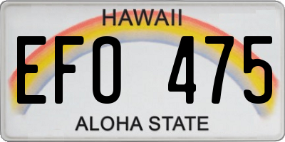HI license plate EFO475