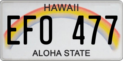 HI license plate EFO477