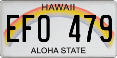 HI license plate EFO479