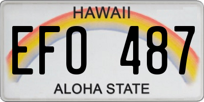 HI license plate EFO487