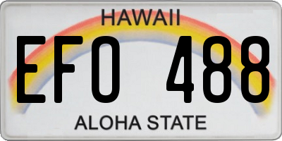 HI license plate EFO488