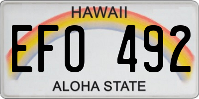 HI license plate EFO492