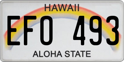 HI license plate EFO493