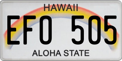 HI license plate EFO505