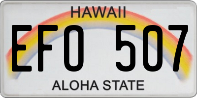 HI license plate EFO507