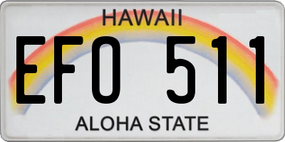 HI license plate EFO511