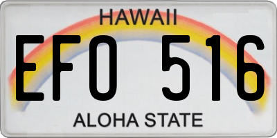 HI license plate EFO516