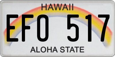 HI license plate EFO517