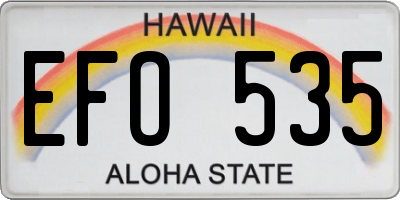 HI license plate EFO535