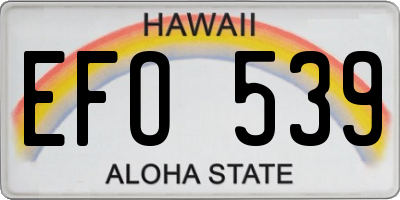 HI license plate EFO539