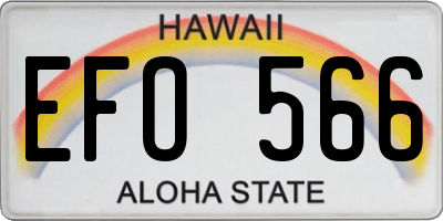 HI license plate EFO566