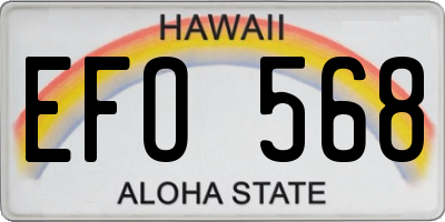 HI license plate EFO568