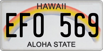 HI license plate EFO569