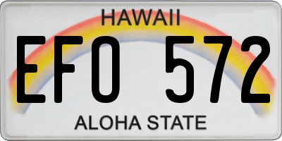 HI license plate EFO572