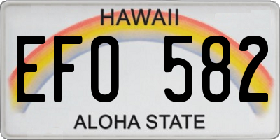 HI license plate EFO582
