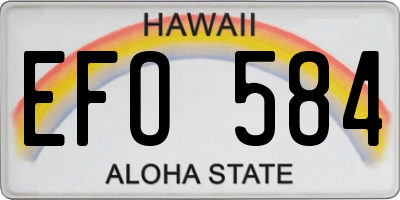 HI license plate EFO584