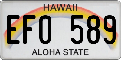 HI license plate EFO589