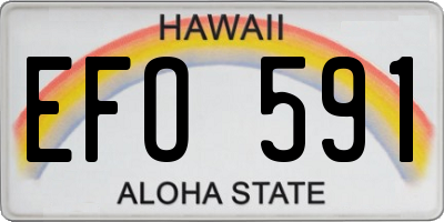 HI license plate EFO591