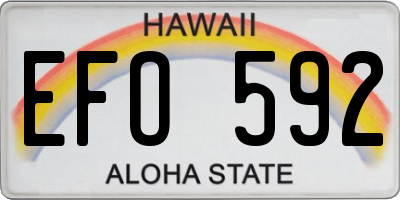 HI license plate EFO592